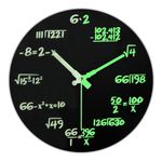 Math Wall Clock, Acrylic Creative Modern Silent Unique Design Mathematical Formulas Clock for Classroom, Home, Office Decoration, Battery Operated