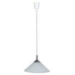 BRILLIANT lamp Ariana pendant light 40cm wheelchair iron / white-alabaster | 1x A60, E27, 60W, suitable for standard lamps (not included) | Scale A ++ to E | Height adjustable by means of a roller blind