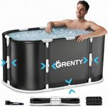 Foldable Portable Ice Bath Tub for Athletes, XXL 130 GAL Ultra Large Cold Plunge Tub with Floating Thermometer, Recovery and Therapy Cold Hot Baths Tub at Home Garden Yard Outdoor Gym