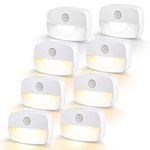 Night Light, Motion Sensor Lights Indoor, [8 Pack] Stick On Night Light by Battery Powered, night lights for adults, Automatic ON/Off Light for Stair, Hallway, Closet, Kitchen,Cupboard,Children's Room