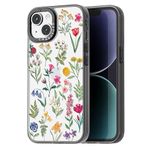 casevivid Compatible with iPhone 15 Case Cute Aesthetics - Durable Fashion Funny Phone Case - Nature Flower Pattern Cover Design for iPhone 15 6.1 Inch Black