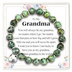 KORAS Grandma Gifts, Heart Charm Beaded Bracelet Grandma Gifts from Grandchildren, Special Grandma Birthday Gifts Mothers Day Gifts Christmas Presents