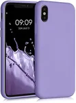 kwmobile Case Compatible with Apple iPhone X Case - Slim Protective TPU Silicone Phone Cover - Violet Purple