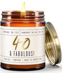 40th Birthday Gifts for Women - '40 & Fabulous' Soy Candle, w/Champagne on Ice I 1984 Birthday Gifts for Women I 40th Birthday Gifts for Women I 9oz Reusable Jar, 50Hr Burn, Made in USA