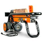 SuperHandy Log Splitter Electric Portable 6 Ton Ram System 1-3/4eHP 15Amp 1500Watt Motor Horizontal Full Beam with Steel Wedge for Fire Wood Splitting Forestry