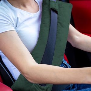 Wumimi Mastectomy Pillow Post Surgery Seat Belt Pillow Cushions Pads Protector for Breast Cancer Port Pacemaker Heart Surgery C-Section Recovery (Dark Green)