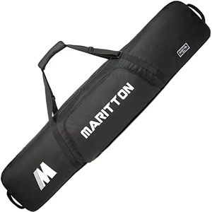 MARITTON Padded Snowboard Bag- Perfect for Air Plane Travel for Snowboard, Goggles, Gloves, Ski Outdoor Camping,Available Length in 155cm 165cm. (BLK, 165CM)