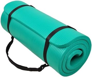 Fitvids 1-Inch Extra Thick High Density Anti-Tear Exercise Yoga Mat with Carrying Strap, Green