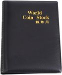 Coin Album Books, 10 Page 120 Pockets World Coin Stock Album Book Case Coin Holders Collection Storage Coin Collecting Holders Penny Pockets(Black)