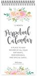 Floral Perpetual Birthday, Anniversary, Special Event Reminder Calendar Book Journal for Important Family Date Day Remembrance Wall Hanging, Mom Dutch Happy Bday Birthdate Gift Card Planner Organizer