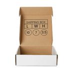 ADDANBI White 3 Ply Self-Locking Corrugated Box 10 x 7 x 3.5 Inch Pack of 50 for Packaging, Storing, Courier, E-Commerce, gifting