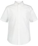 IZOD Uniform Men's Short Sleeve Oxford Shirt, White, Large