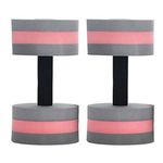 ifundom Water Dumbbells for Water Aerobics, 2 Pink Plastic Foam Fixed Dumbbells for Aquatic Exercises and Weight Loss