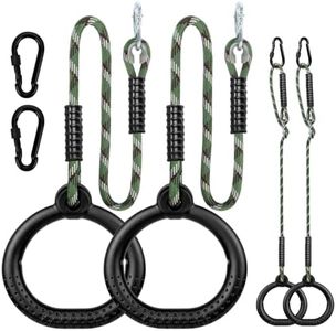Dakzhou 2 Pack Ninja Adjustable Gymnastic Rings,Heavy Duty Monkey Ring Set
