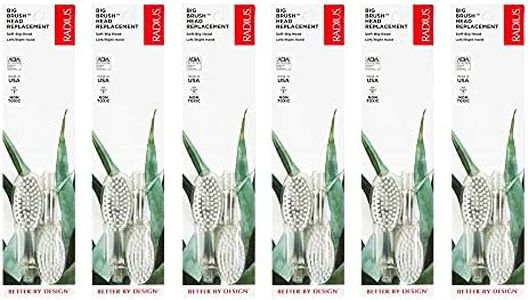 RADIUS Toothbrush Replaceable Brush Heads 2-Count Improve Gum Health & Reduce Gum Issues - Soft Big Head - Pack of 6