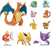 Pokemon Official Ultimate Battle Figure 10-Pack - 2" Pikachu, 2" Charmander, 2" Squirtle, 2" Bulbasaur, 2" Eevee, 2" Jigglypuff, 3" Magikarp, 3" Haunter, 3" Jolteon, 4.5” Charizard (Amazon Exclusive)