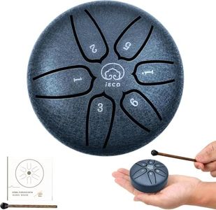 Buddha Stones Mini Steel Tongue Drum 3 Inch 6 Notes Steel Drum Instrument, Ethereal Drum for Kids Adults, Handpan Drum for Meditation Sound Healing