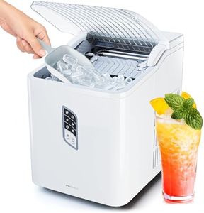Pro Breeze® Ice Maker Machine, Large Countertop Ice Cube Maker with Ice Scoop, 15 kg Compact Self-Cleaning Ice Machine, Ice Ready in 6-9 Mins, 2 Sizes of Bullet Ice for Home/Kitchen/Office/Bar/Party