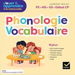 Jouer et apprendre - Lecture Maternelle PS, MS, GS Éd. 2020 - Jeux Phonologie Vocabulaire: 16 jeux (240 cartes-images, 78 cartes-lettres, 1 plateau de jeu, 7 cartons de loto, 48 jetons, 2 dés)