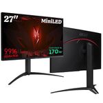 Acer Nitro XV275U P3 27 Inch VA WQHD 384 Zone Mini LED Gaming Monitor | 170Hz Refresh Rate I VESA Display HDR 1000 I Delta E<2, 99% Adobe RGB I Adjustable Ergo Stand I AMD Free Sync Premium| Eyecare