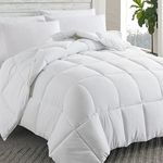 Cosybay Down Alternative Comforter (White, Queen) - All Season Soft Quilted Queen Size Bed Comforter - Duvet Insert with Corner Tabs - Winter Summer Warm Fluffy, 88x92inches