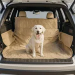 Formosa Covers Dog Cargo Liner for SUV - Heavy Duty Quilted and Padded Mat Covers Trunk Back Area - Hair Easily Shakes Off - Taupe - Universal Fit 68" W x 93" L