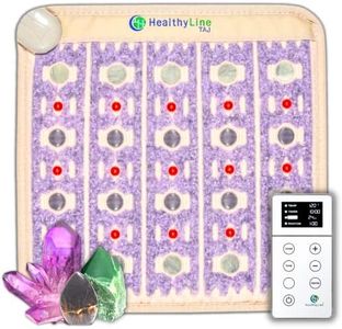 Healthyline Advanced Infrared Heating Pad - Magnetic Therapy - Amethyst, Tourmaline and Jade Gemstones - Heat Mat for Muscle and Joint Pain Relief (20" x 20" Small)
