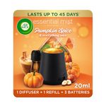 Air Wick Essential Mist Diffuser Kit, Pumpkin Spice & Everything Nice,1 Device & 1 refill (20 ml), Natural Essential Oils, Last up to 45 days, Air freshener