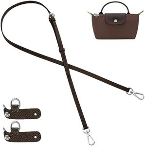 jiesinlov Mocha Leather Bag Shoulder Strap Replacement Crossbody Adjustable Conversion Kit Fit for Xs Le Pliage Mini Pouch Moka(NEW-MOCHA)