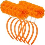 5 Pieces Pom Pom Headband Head Bopper Pom Party Headband for Women Adults Party Accessory (Orange)