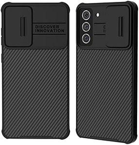 XTCASE Funda para Samsung Galaxy S22 5G, Protección de la cámara Carcasa Cubierta de cámara Deslizante Ultra Delgado Rígida PC Anti-Choque Anti-arañazos Proteger Caso, Negro