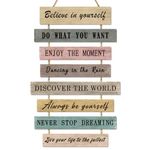 Inspirational Phrase Wall Art, Motivational Quote Wooden Hanging Sign Positive Words Wood Sign Plaque Art Craft Wall Decorations for Bedrooms Office Nursery