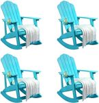 YITAHOME Outdoor Rocking Adirondack Chair Set of 4, Heavy Duty Plastic Rocking Chairs with Rotatable Cup Holder, Oversized Rocker Chair for Garden Lawn Yard Patio Deck Pool Porch Beach Fire Pit