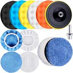 SIQUK 13 Pieces Polishing Pads Kit 100mm Car Polishing Pad Foam Polish Pads Wax Buffer Polisher Attachment for Drill, 4 Inch