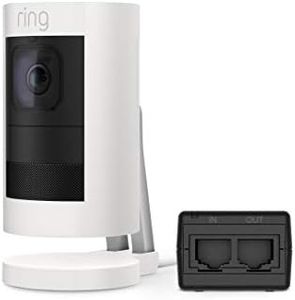 Ring Stick Up Cam Elite, Power over Ethernet HD Security Camera with Two-Way Talk, Night Vision, Works with Alexa - White