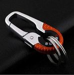 Smart Key Ring Alloy Metal Car Keyring Holder Organiser Chain Heavy Duty Gift (Red)