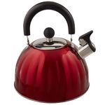 Mr. Coffee 91414.02 Flintshire Stainless Whistling Kettle, Stainless Steel, Metallic Red