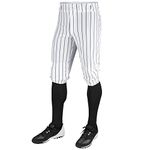 CHAMPRO Men' Classic with Pinstripes Triple Crown Pinstripe Polyester Baseball Knicker, White, Black, Medium US