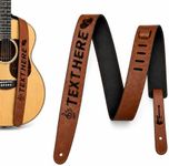 HRDCUSX Custom Guitar Strap - Personalized Guitar Straps with Name for Acoustic Electric Bass Gift for Men Women Players (Pu Leather)