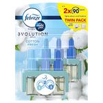 Febreze Ambi Pur 3Volution Air Freshener Plug-in Diffuser Refill, Odour Eliminator, Cotton Fresh, 40 ml, (20 ml x 2)