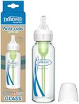 Dr. Brown's Natural Flow Options + Narrow Glass Baby Bottle, Clear, Single, 250ml