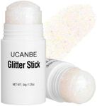 UCANBE White Body Glitter Stick for Singer Concerts Music Festivals, Face Glitter Makeup for Face Body Hair Eyes & Lips, Chunky Glitter Sparkling Mermaid Sequins for Women 1.2OZ