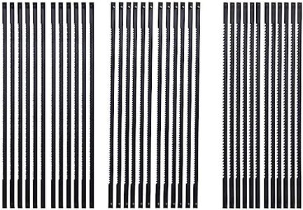 Oidnvay 36Pcs Scroll Saw Blades 127mm Carbon Steel Fretsaw Blades with Pin 15/18/24 Teeth Standard Fine Cut Saw Blades
