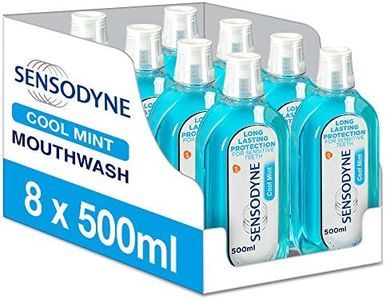 Sensodyne Mouthwash Multipack for Sensitive Teeth, Enamel Care Alcohol Free Mouthwash For Healthy Gums And Strong Teeth, Cool Mint Flavour, 500 ml, Pack of 8