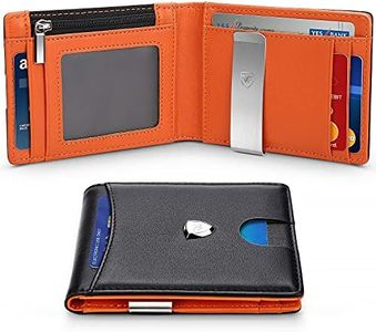 Generic Carte Di Credito, Accessori Da Viaggio Portafoglio Bi Fold Unisex Adulto, Nero E Arancione, 1.5 x 11.5 8.5cm