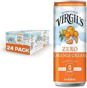 Virgil's Zero Sugar Orange Cream Soda, Pack of 24 (12 fl oz Can each) - Naturally Bold Handcrafted Orange Soda w/Zero Calories - No Aspartame, Sucralose & Artificial Preservatives - Stevia Sweetened