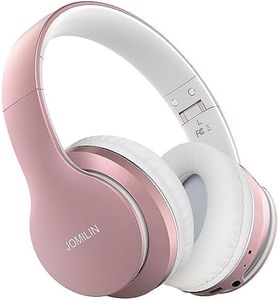 JOMILIN B9 Wireless Headphones Over-Ear, 60 Hours Playtime Lightweight Folding Hi-fi Stereo Bass Bluetooth Headset with Mic, Volume Control Headphones for iPad/Travel/Tablet/PC (Rose Gold)