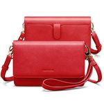 nuoku Women Small Crossbody Bag Cellphone Purse Wallet with RFID Card Slots 2 Strap Wristlet(Max 6.5'')