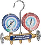 Yellow Jacket 42005 Manifold with 3-1/8" Color-Coded Gauges, psi, R-22/134A/404A (Clamshell) (Hoses not included)