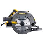 TOUGH MASTER 1400W Circular Saw, Heavy Duty Wood Cutting Tool with 2m Electrical Cord, Powerful Motor, 185mm Blade Diameter, Vacuum Cleaner Adaptor, Aluminium Guard